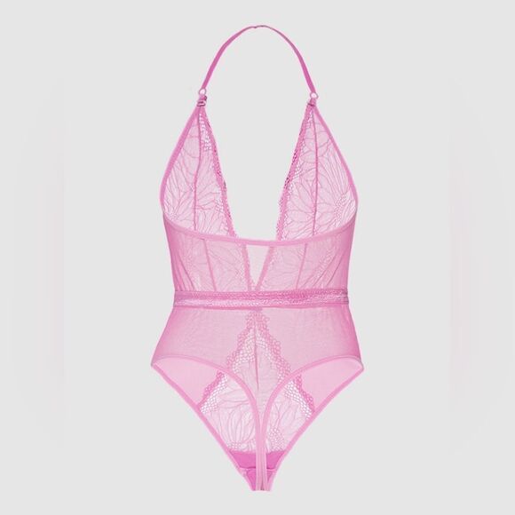 Frederick's Saffron Floral Lace Teddy - Picture 2 of 6